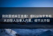 刚刚震撼麻豆直播！爆料站独家真相大白惊人当事人内幕，细节太炸裂