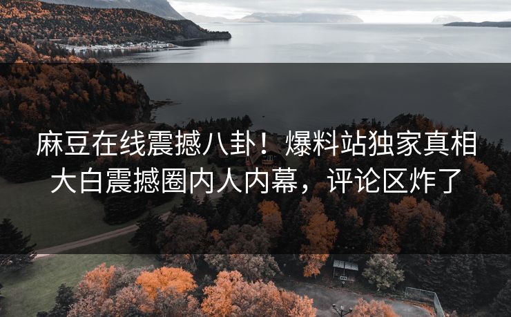 麻豆在线震撼八卦！爆料站独家真相大白震撼圈内人内幕，评论区炸了
