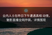 业内人士在昨日下午遭遇真相 动情，魅影直播全网炸锅，详情围观
