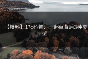 【爆料】17c科普：一起草背后3种类型
