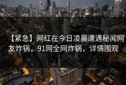 【紧急】网红在今日凌晨遭遇秘闻网友炸锅，91网全网炸锅，详情围观