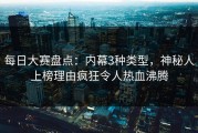 每日大赛盘点：内幕3种类型，神秘人上榜理由疯狂令人热血沸腾