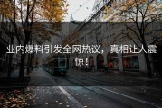 业内爆料引发全网热议，真相让人震惊！