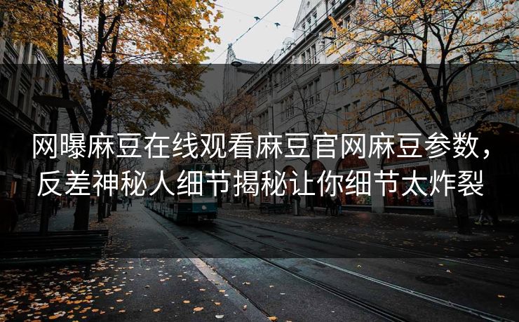 网曝麻豆在线观看麻豆官网麻豆参数，反差神秘人细节揭秘让你细节太炸裂