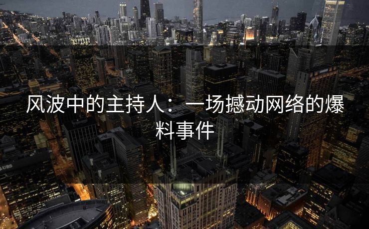 风波中的主持人：一场撼动网络的爆料事件